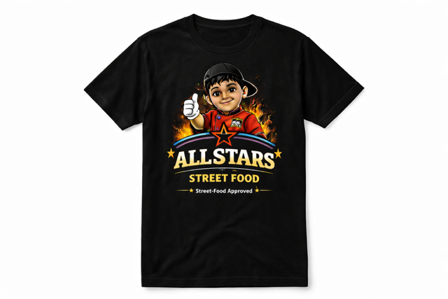 Camiseta negra ALLSTARS STREET FOOD
