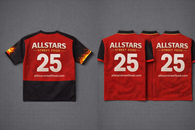 Camiseta roja trasera ALLSTARS STREET FOOD